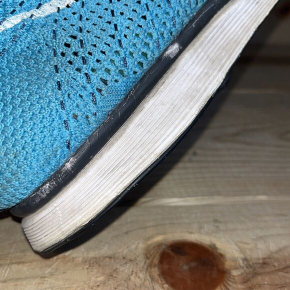 Men’s 11.5 Nike Flyknit Racer Chlorine Blue Dark Obsidian White Shoes 526628-414 - Picture 11 of 16